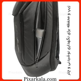 کیف کولی ادونچر Adventure مشکی با پورت USB، جا کارتی روی بند، پارچه آب‌گریز و بند اتصال به چمدان