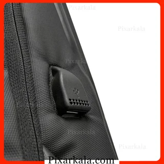 کیف کولی ادونچر Adventure مشکی با پورت USB، جا کارتی روی بند، پارچه آب‌گریز و بند اتصال به چمدان