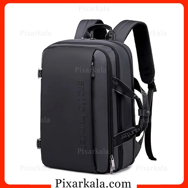 نمای جلوی کوله پشتی لپ تاپ آرکتیک هانتر طوسی B00540