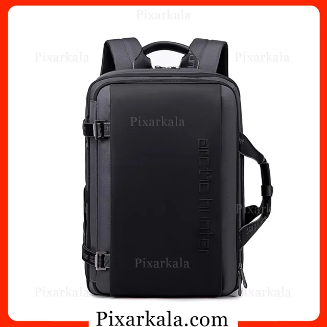 نمای جلوی کوله پشتی لپ تاپ آرکتیک هانتر طوسی B00540