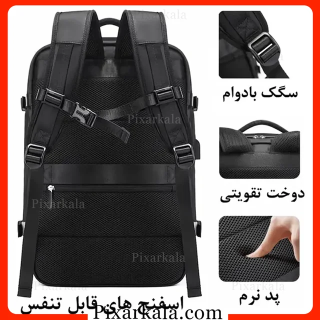 نمای پشت کوله پشتی بنج BANGE 1800