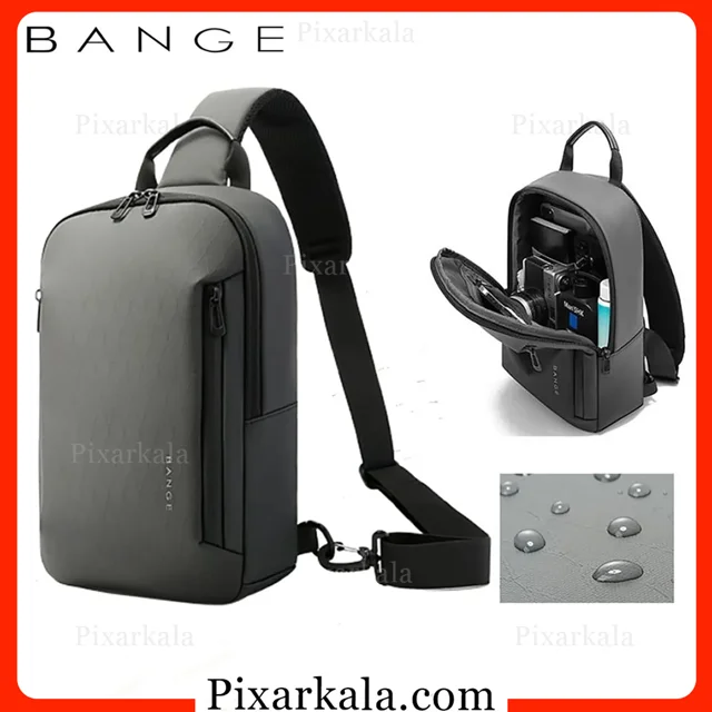 جزئیات و داخل کیف رو دوشی طوسی بنج 3077
