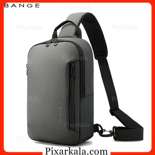 کیف رو دوشی طوسی تیره بنج 3077 با لوگوی برند