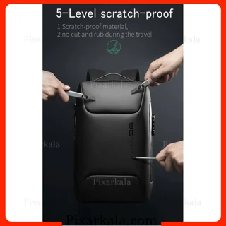 نمای روبه‌رو کوله لپ‌تاپ بنج 7216 مشکی