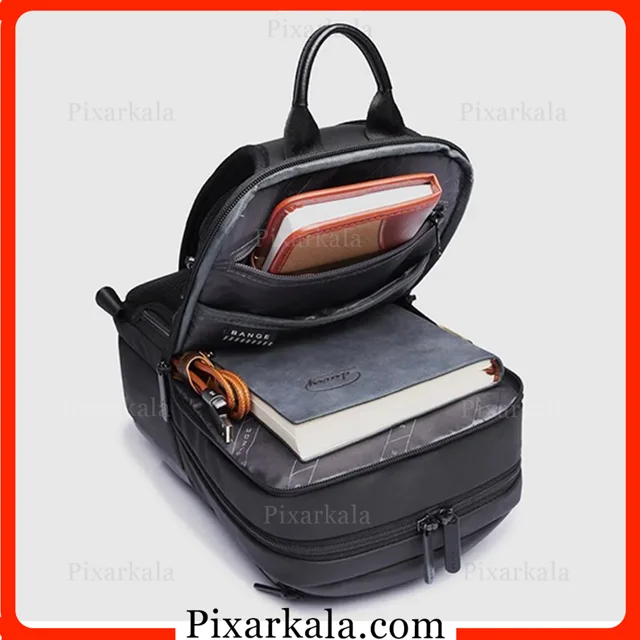 داخل کیف رو دوشی بنج 77112 با کتاب و تبلت