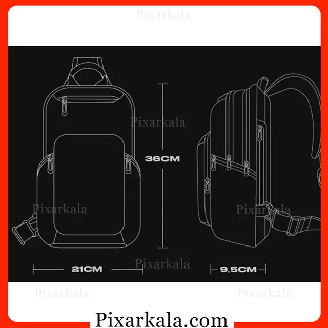 ابعاد و اندازه کیف دوشی BANGE 7718