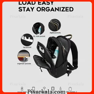 داخل کیف رو دوشی بنج 7868 با بطری و وسایل روزمره