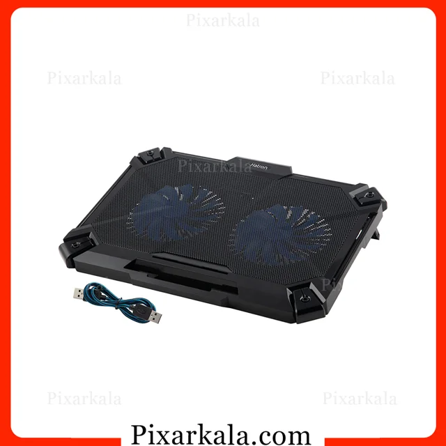 نمای بالای پایه خنک کننده Hatron HCP122 با دو فن 140 میلی‌متری