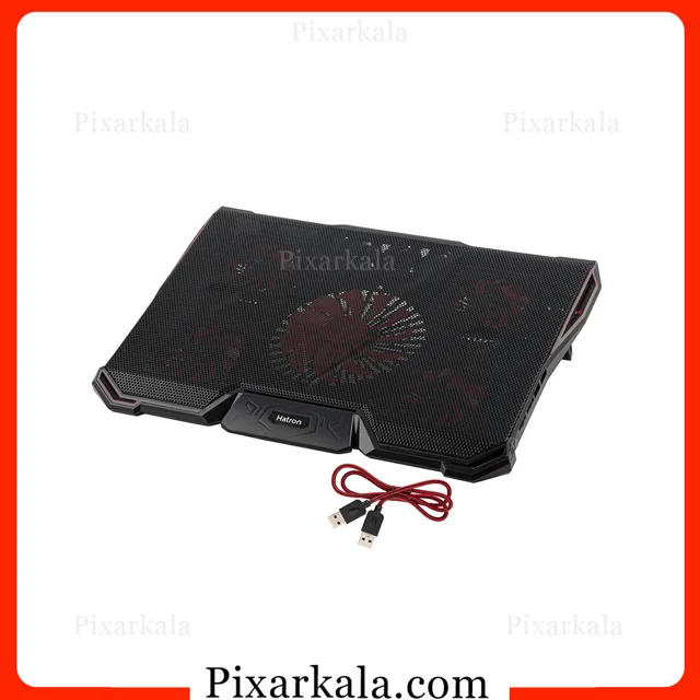 نمای زاویه دار کول پد Hatron HCP130 با طراحی 5 فن