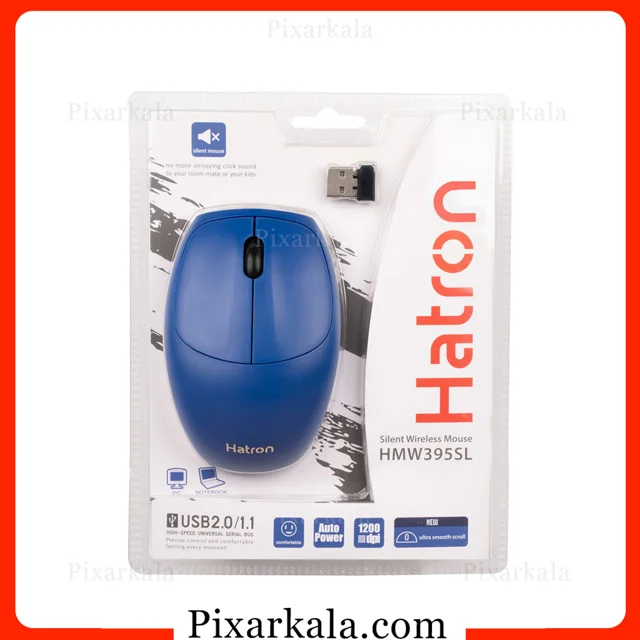 ماوس بی سیم هترون مدل HMW395SL رنگ آبی