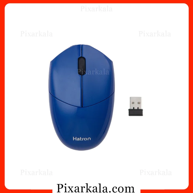 ماوس بیسیم سایلنت هترون مدل HMW398SL با اتصال 2.4 گیگاهرتز و طراحی ارگونومیک آبی