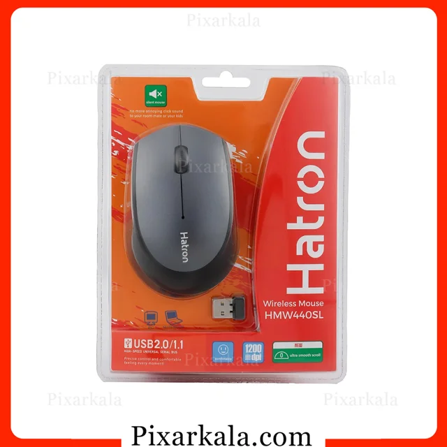 طراحی ارگونومیک ماوس Hatron HMW440SL با دانگل USB همراه جعبه