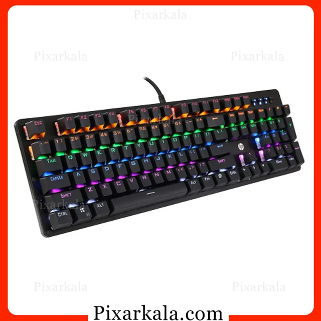 کیبورد مکانیکی گیمینگ HP GK-100 با نورپردازی چندرنگ