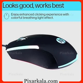 ماوس گیمینگ HP M160 با نورپردازی LED هفت‌رنگ و طراحی ارگونومیک
