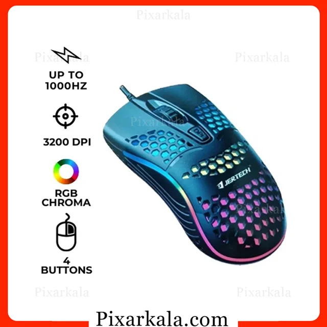 موس گیمینگ سیمی جرتک مدل Jertech X12 Wonderful با دقت 3200 DPI