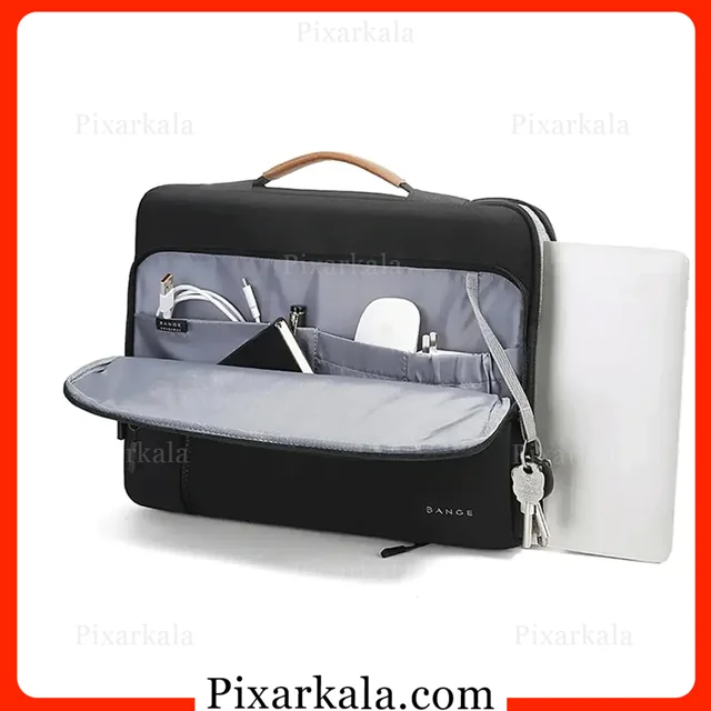 جیب جلویی کیف لپتاپ 6802 D با جای شارژر، موس، کابل و کلید
