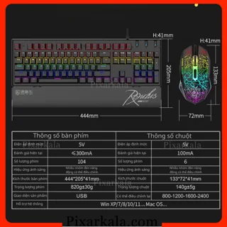 ست گیمینگ M115 با کیبورد مکانیکال RGB و ماوس 2400 DPI