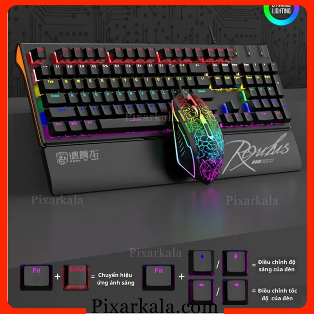 ست گیمینگ M115 با کیبورد مکانیکال RGB و ماوس 2400 DPI