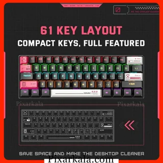 کیبورد گیمینگ مکانیکال اونیکوما مدل ONIKUMA G55 با طراحی 60 درصد و نورپردازی RGB