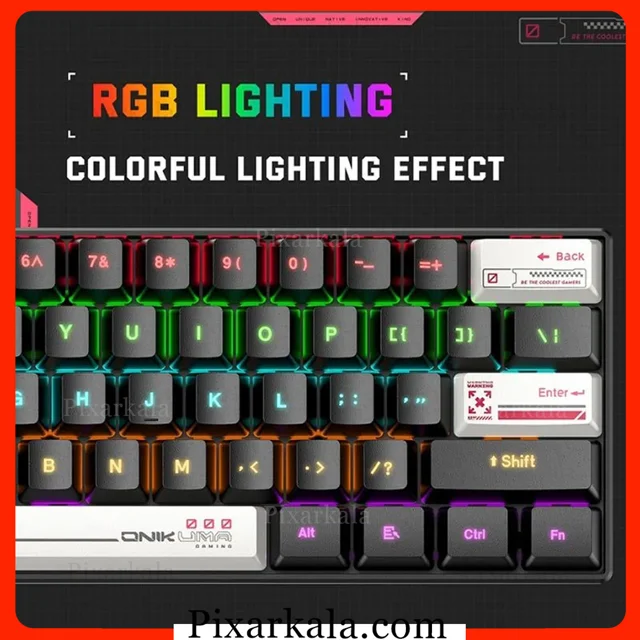 کیبورد گیمینگ مکانیکال اونیکوما مدل ONIKUMA G55 با طراحی 60 درصد و نورپردازی RGB