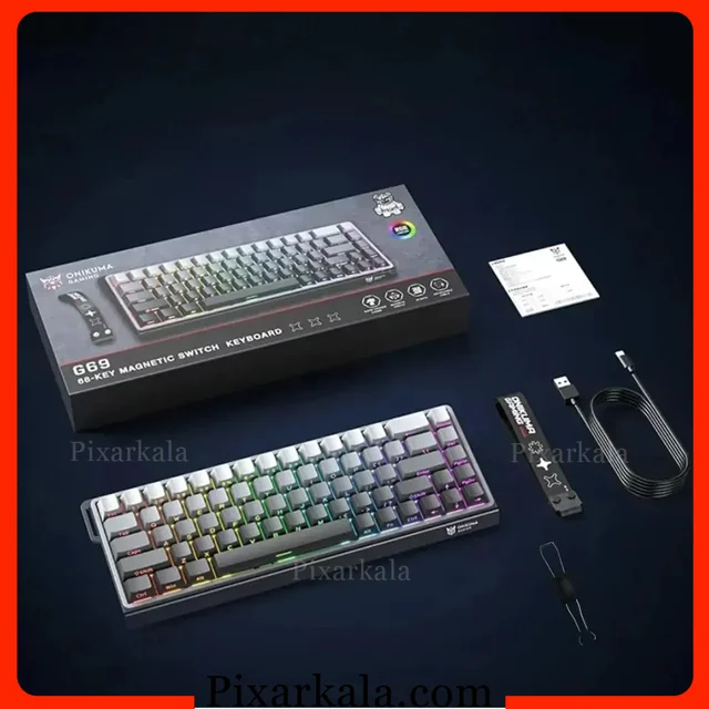 کیبورد G69 مشکی به همراه کابل و لوازم جانبی