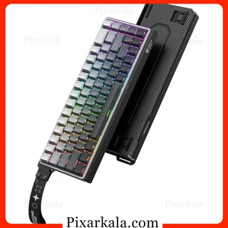 نمای کامل کیبورد آنیکوما G69 مشکی با نور ARGB روشن