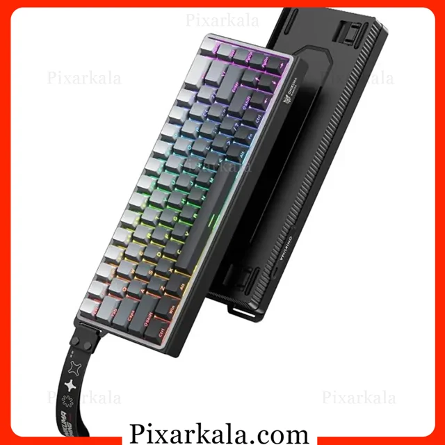 نمای کامل کیبورد آنیکوما G69 مشکی با نور ARGB روشن