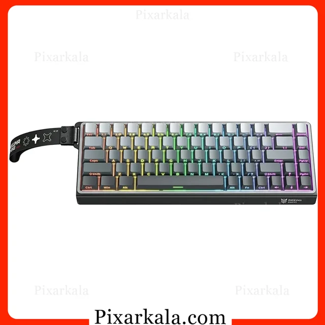 نمای جانبی کیبورد Onikuma G69 با نور RGB