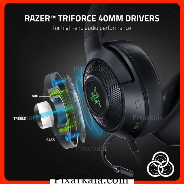هدست گیمینگ ریزر مدل Razer Kraken V3 X با نورپردازی RGB