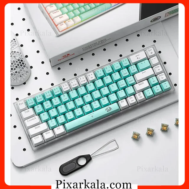 نمای روبروی کیبورد گیمینگ Redragon Castor Pro K631RGB-PRO-GW