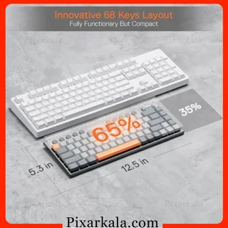 کیبورد مکانیکی Redragon Horus SE K609GG-RGB-PRO با طراحی 65 درصد، RGB و اتصال سه‌گانه