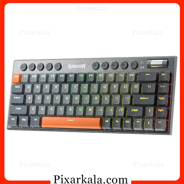 کیبورد مکانیکی Redragon Horus SE K609GG-RGB-PRO با طراحی 65 درصد، RGB و اتصال سهگانه