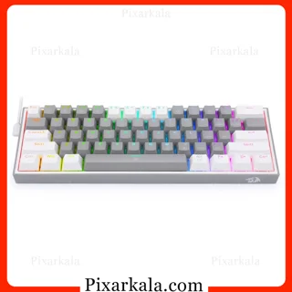 نمای زاویه‌دار کیبورد Redragon K617 Fizz با نور آبی