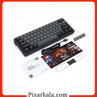 کیبورد مکانیکی Redragon Draconic V2 K730GB-RGB-PRO با طراحی 60 درصد، RGB و اتصال سه‌گانه
