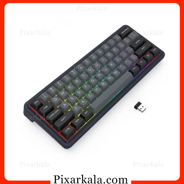 کیبورد مکانیکی Redragon Draconic V2 K730GB-RGB-PRO با طراحی 60 درصد، RGB و اتصال سهگانه
