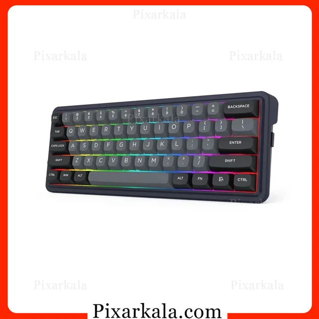 کیبورد مکانیکی Redragon Draconic V2 K730GB-RGB-PRO با طراحی 60 درصد، RGB و اتصال سهگانه