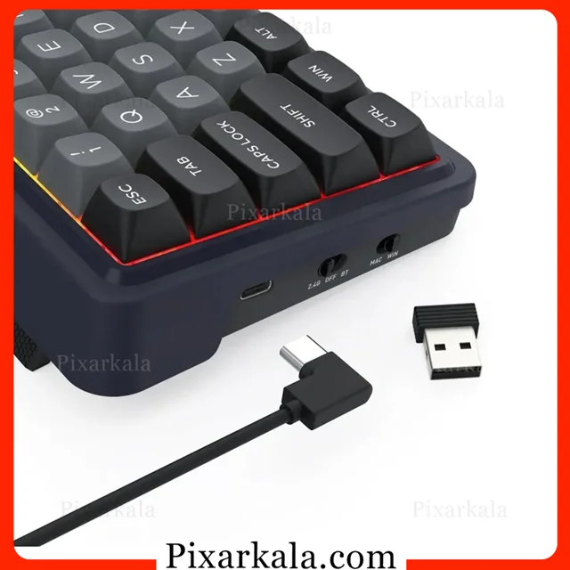 کیبورد مکانیکی Redragon Draconic V2 K730GB-RGB-PRO با طراحی 60 درصد، RGB و اتصال سهگانه