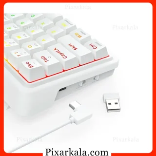 کیبورد مکانیکی گیمینگ اتصال Redragon K730W-RGB-PRO Draconic V2 Pro White