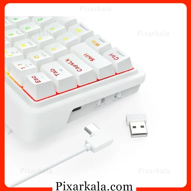 کیبورد مکانیکی گیمینگ اتصال Redragon K730W-RGB-PRO Draconic V2 Pro White