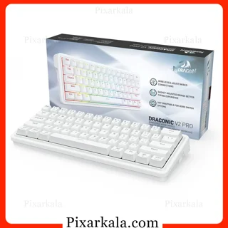 کیبورد مکانیکی گیمینگ اتصال Redragon K730W-RGB-PRO Draconic V2 Pro White