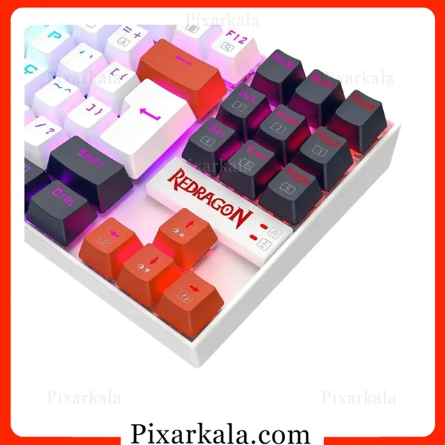 کیبورد گیمینگ TKL ردراگون K552WLR-RGB سفید مشکی قرمز