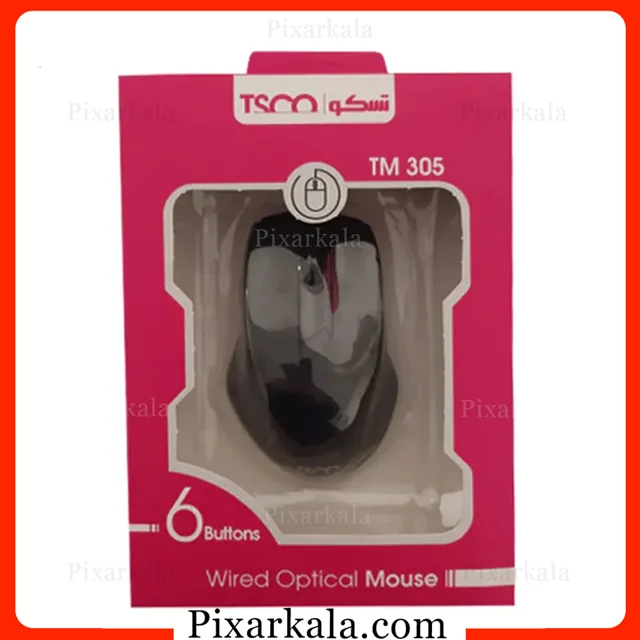 موس سیمی تسکو مدل TSCO TM-305 با حسگر اپتیکال و اتصال USB